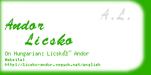 andor licsko business card